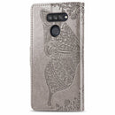 For LG K50S Butterfly Love Flower Embossed Horizontal Flip Leather Case with Bracket / Card Slot / Wallet / Lanyard(Gray)