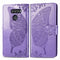For LG K50S Butterfly Love Flower Embossed Horizontal Flip Leather Case with Bracket / Card Slot / Wallet / Lanyard(Light Purple)