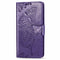 For LG K50S Butterfly Love Flower Embossed Horizontal Flip Leather Case with Bracket / Card Slot / Wallet / Lanyard(Dark Purple)