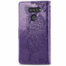 For LG K50S Butterfly Love Flower Embossed Horizontal Flip Leather Case with Bracket / Card Slot / Wallet / Lanyard(Dark Purple)