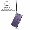 For LG K50S Butterfly Love Flower Embossed Horizontal Flip Leather Case with Bracket / Card Slot / Wallet / Lanyard(Dark Purple)