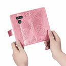 For LG K50S Butterfly Love Flower Embossed Horizontal Flip Leather Case with Bracket / Card Slot / Wallet / Lanyard(Pink)