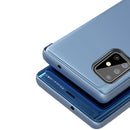 For Galaxy A51 Plated Mirror Horizontal Flip Leather Cover with Stand Mobile Phone Holster(Purple)