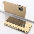 For Galaxy A51 Plated Mirror Horizontal Flip Leather Cover with Stand Mobile Phone Holster(Gold)