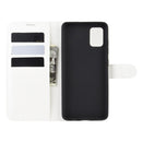 For Galaxy A71 Litchi Texture Horizontal Flip Protective Case with Holder & Card Slots & Wallet(White)