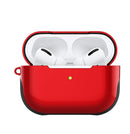 For Apple AirPods Pro Glossy PC Bluetooth Headphone Protective Case(Red + Blue)