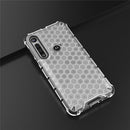 For Motorola Moto G8 Plus Shockproof Honeycomb PC + TPU Case(Blue)