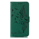 For Galaxy A90 5G Litchi Texture Feather Embossing Horizontal Flip Leather Case with Holder & Card Slots & Wallet & Photo Frame & Lanyard(Green)