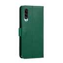 For Galaxy A90 5G Litchi Texture Feather Embossing Horizontal Flip Leather Case with Holder & Card Slots & Wallet & Photo Frame & Lanyard(Green)