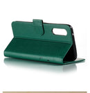 For Galaxy A90 5G Litchi Texture Feather Embossing Horizontal Flip Leather Case with Holder & Card Slots & Wallet & Photo Frame & Lanyard(Green)