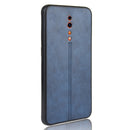 For Oppo Reno Z Shockproof Sewing Cow Pattern Skin PC + PU + TPU Case(Blue)