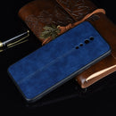 For Oppo Reno Z Shockproof Sewing Cow Pattern Skin PC + PU + TPU Case(Blue)