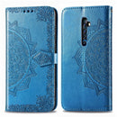 For OPPO Reno2 Z Halfway Mandala Embossing Pattern Horizontal Flip Leather Case , with Holder & Card Slots & Wallet & Photo Frame & Lanyard(Blue)