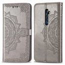 For OPPO Reno2 Z Halfway Mandala Embossing Pattern Horizontal Flip Leather Case , with Holder & Card Slots & Wallet & Photo Frame & Lanyard(Gray)