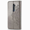 For OPPO Reno2 Z Halfway Mandala Embossing Pattern Horizontal Flip Leather Case , with Holder & Card Slots & Wallet & Photo Frame & Lanyard(Gray)