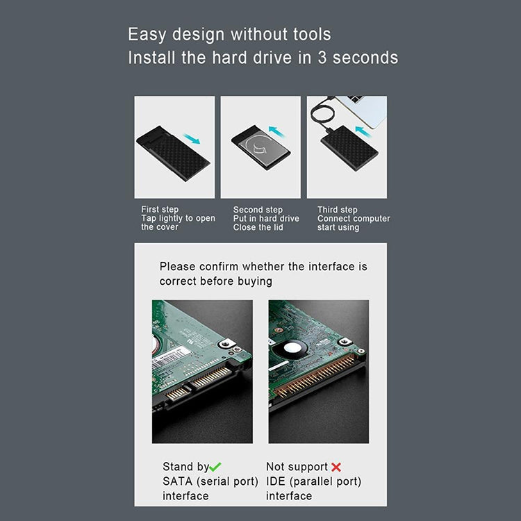 Lenovo S-02 2.5 inch USB3.0 Hard Drive Enclosure