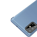 For Galaxy M60S / A81 / Note 10 Lite Plated Mirror Horizontal Flip Leather Case with Holder(Black)