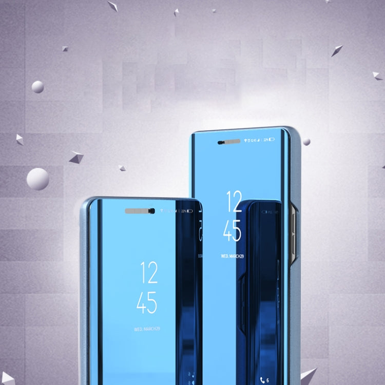 For Galaxy M60S / A81 / Note 10 Lite Plated Mirror Horizontal Flip Leather Case with Holder(Purple Blue)