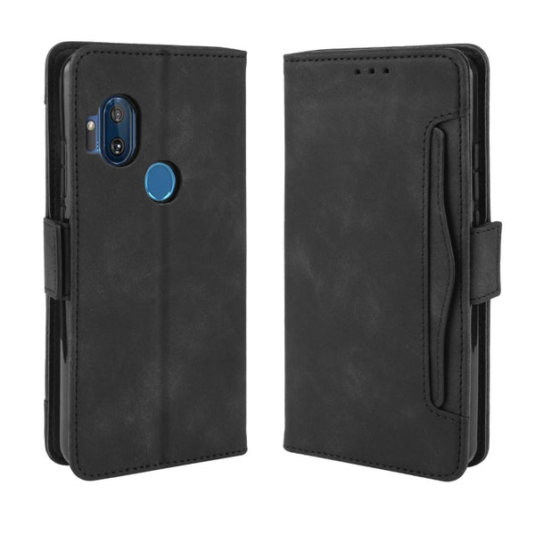 For Motorola One Hyper Wallet Style Skin Feel Calf Pattern Leather Case with Separate Card Slots & Holder & Wallet & Photo Frame(Black)