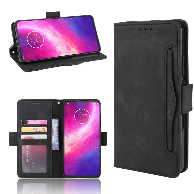 For Motorola One Hyper Wallet Style Skin Feel Calf Pattern Leather Case with Separate Card Slots & Holder & Wallet & Photo Frame(Black)