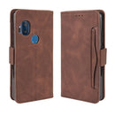 For Motorola One Hyper Wallet Style Skin Feel Calf Pattern Leather Case with Separate Card Slots & Holder & Wallet & Photo Frame(Brown)