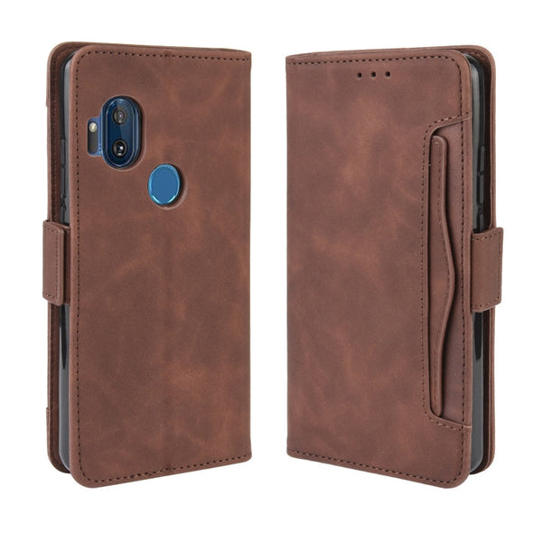 For Motorola One Hyper Wallet Style Skin Feel Calf Pattern Leather Case with Separate Card Slots & Holder & Wallet & Photo Frame(Brown)