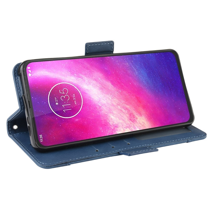 For Motorola One Hyper Wallet Style Skin Feel Calf Pattern Leather Case with Separate Card Slots & Holder & Wallet & Photo Frame(Blue)
