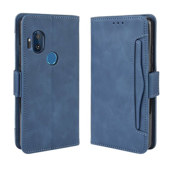 For Motorola One Hyper Wallet Style Skin Feel Calf Pattern Leather Case with Separate Card Slots & Holder & Wallet & Photo Frame(Blue)