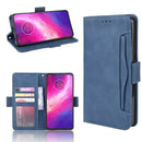 For Motorola One Hyper Wallet Style Skin Feel Calf Pattern Leather Case with Separate Card Slots & Holder & Wallet & Photo Frame(Blue)