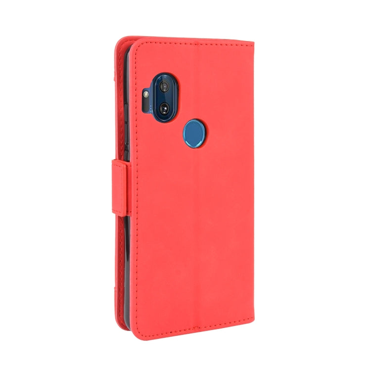 For Motorola One Hyper Wallet Style Skin Feel Calf Pattern Leather Case with Separate Card Slots & Holder & Wallet & Photo Frame(Red)