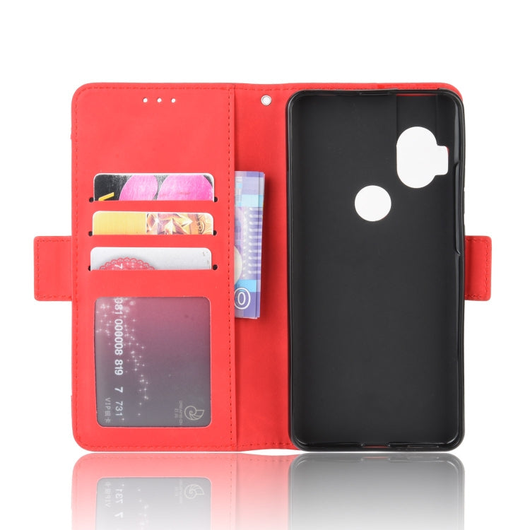 For Motorola One Hyper Wallet Style Skin Feel Calf Pattern Leather Case with Separate Card Slots & Holder & Wallet & Photo Frame(Red)