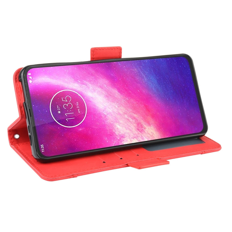 For Motorola One Hyper Wallet Style Skin Feel Calf Pattern Leather Case with Separate Card Slots & Holder & Wallet & Photo Frame(Red)