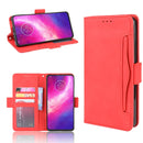 For Motorola One Hyper Wallet Style Skin Feel Calf Pattern Leather Case with Separate Card Slots & Holder & Wallet & Photo Frame(Red)