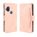 For Motorola One Hyper Wallet Style Skin Feel Calf Pattern Leather Case with Separate Card Slots & Holder & Wallet & Photo Frame(Pink)