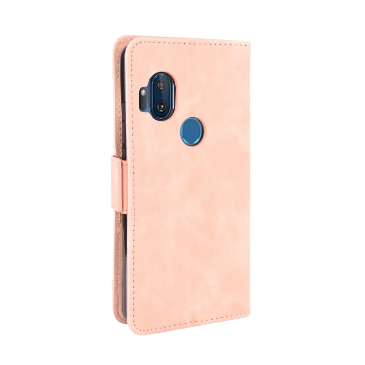 For Motorola One Hyper Wallet Style Skin Feel Calf Pattern Leather Case with Separate Card Slots & Holder & Wallet & Photo Frame(Pink)