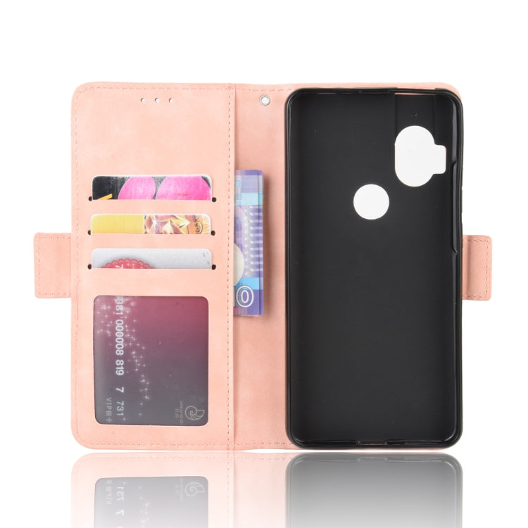 For Motorola One Hyper Wallet Style Skin Feel Calf Pattern Leather Case with Separate Card Slots & Holder & Wallet & Photo Frame(Pink)