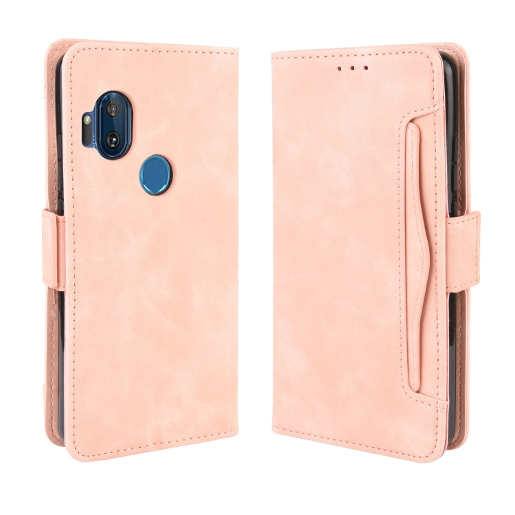 For Motorola One Hyper Wallet Style Skin Feel Calf Pattern Leather Case with Separate Card Slots & Holder & Wallet & Photo Frame(Pink)