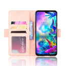 For LG G8X ThinQ / V50S ThinQ Wallet Style Skin Feel Calf Pattern Leather Case with Separate Card Slots & Holder & Wallet & Photo Frame(Pink)