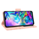 For LG G8X ThinQ / V50S ThinQ Wallet Style Skin Feel Calf Pattern Leather Case with Separate Card Slots & Holder & Wallet & Photo Frame(Pink)