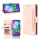 For LG G8X ThinQ / V50S ThinQ Wallet Style Skin Feel Calf Pattern Leather Case with Separate Card Slots & Holder & Wallet & Photo Frame(Pink)