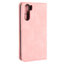 For OPPO A91/OPPO F15/OPPO Reno 3 Retro-skin Business Magnetic Suction Horizontal Flip PU Leather Case with Holder & Card Slots & Wallet(Pink)