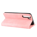For OPPO A91/OPPO F15/OPPO Reno 3 Retro-skin Business Magnetic Suction Horizontal Flip PU Leather Case with Holder & Card Slots & Wallet(Pink)