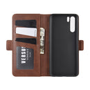 For OPPO A91 Dual-side Magnetic Buckle Horizontal Flip PU Leather Case with Holder & Card Slots & Wallet(Brown)