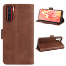 For OPPO A91 Dual-side Magnetic Buckle Horizontal Flip PU Leather Case with Holder & Card Slots & Wallet(Brown)