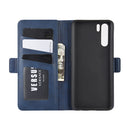 For OPPO A91 Dual-side Magnetic Buckle Horizontal Flip PU Leather Case with Holder & Card Slots & Wallet(Dark Blue)