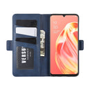 For OPPO A91 Dual-side Magnetic Buckle Horizontal Flip PU Leather Case with Holder & Card Slots & Wallet(Dark Blue)