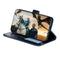 For LG K40S Lace Flower Embossing Pattern Horizontal Flip Leather Case with Holder & Card Slots & Wallet & Photo Frame & Lanyard(Dark Blue)