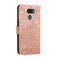 For LG K40S Lace Flower Embossing Pattern Horizontal Flip Leather Case with Holder & Card Slots & Wallet & Photo Frame & Lanyard(Rose Gold)