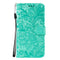For LG K40S Lace Flower Embossing Pattern Horizontal Flip Leather Case with Holder & Card Slots & Wallet & Photo Frame & Lanyard(Green)