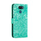 For LG K40S Lace Flower Embossing Pattern Horizontal Flip Leather Case with Holder & Card Slots & Wallet & Photo Frame & Lanyard(Green)